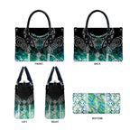 Aotearoa Maori Iwi Heritage Leather Bag Ngati Kahungunu Paua Shell Turquoise