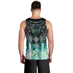 Aotearoa Maori Iwi Heritage Men Tank Top Ngati Kahungunu Paua Shell Turquoise