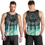 Aotearoa Maori Iwi Heritage Men Tank Top Ngati Kahungunu Paua Shell Turquoise