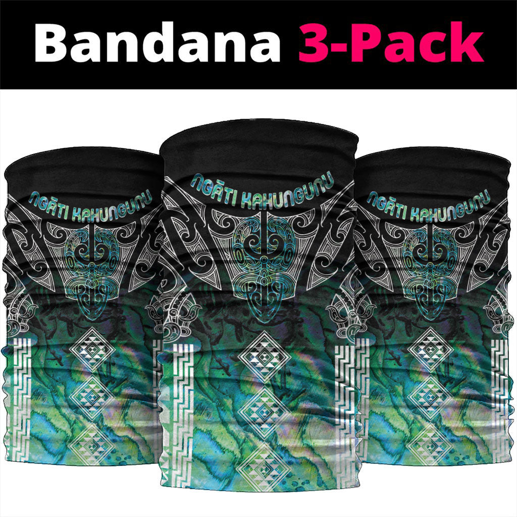 Aotearoa Maori Iwi Heritage Neck Gaiter Ngati Kahungunu Paua Shell Turquoise