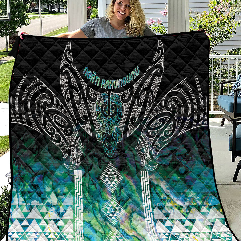 Aotearoa Maori Iwi Heritage Quilt Ngati Kahungunu Paua Shell Turquoise
