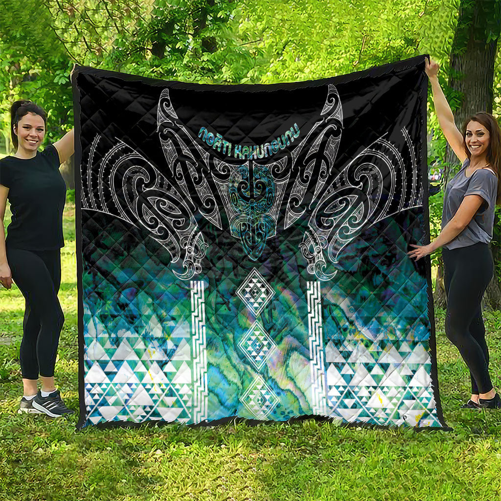 Aotearoa Maori Iwi Heritage Quilt Ngati Kahungunu Paua Shell Turquoise