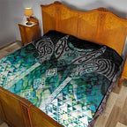 Aotearoa Maori Iwi Heritage Quilt Ngati Kahungunu Paua Shell Turquoise
