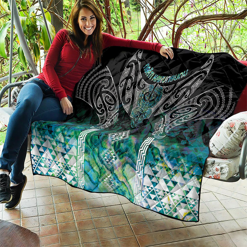 Aotearoa Maori Iwi Heritage Quilt Ngati Kahungunu Paua Shell Turquoise