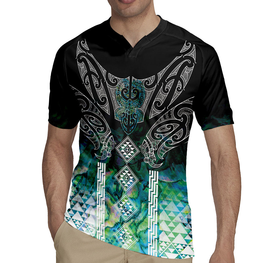 Aotearoa Maori Iwi Heritage Rugby Jersey Ngati Kahungunu Paua Shell Turquoise