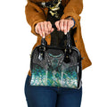 Aotearoa Maori Iwi Heritage Shoulder Handbag Ngati Kahungunu Paua Shell Turquoise