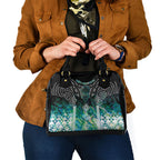 Aotearoa Maori Iwi Heritage Shoulder Handbag Ngati Kahungunu Paua Shell Turquoise