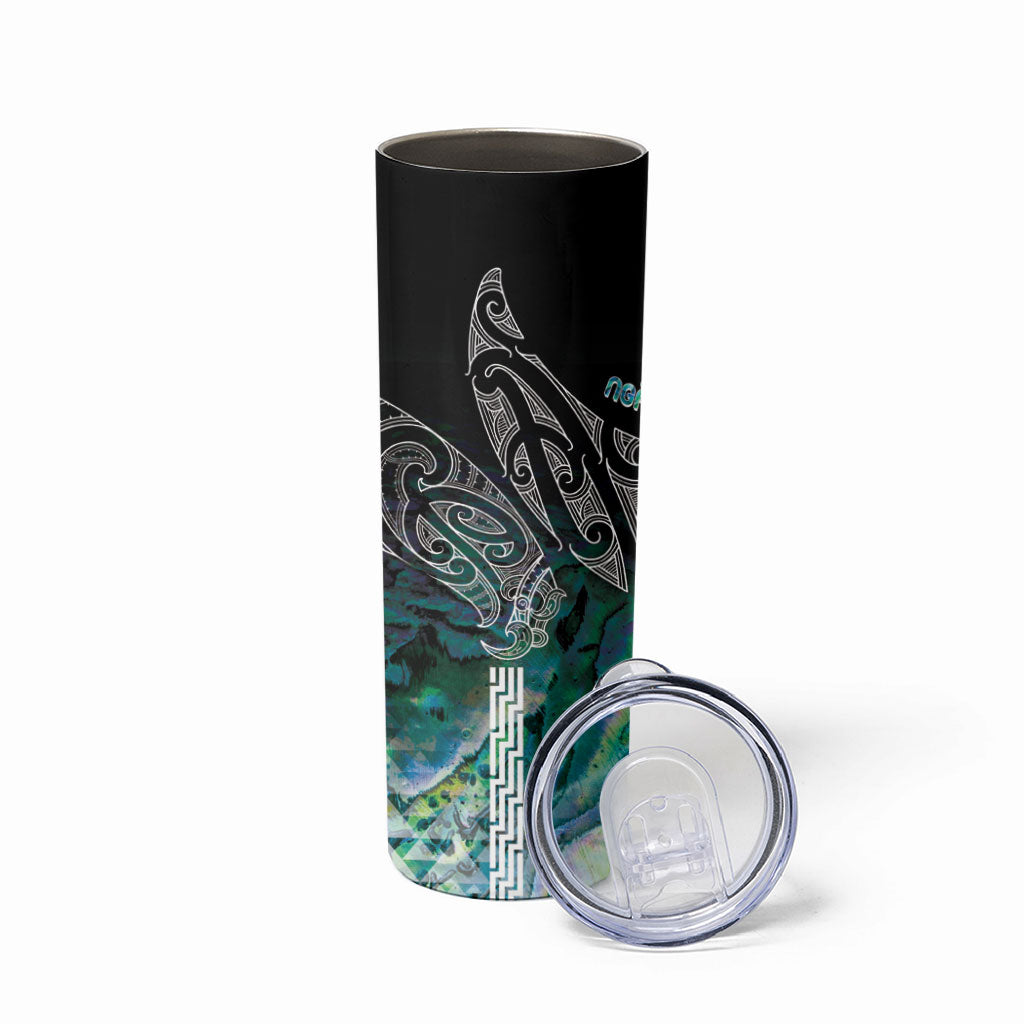 Aotearoa Maori Iwi Heritage Skinny Tumbler Ngati Kahungunu Paua Shell Turquoise