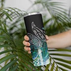 Aotearoa Maori Iwi Heritage Skinny Tumbler Ngati Kahungunu Paua Shell Turquoise