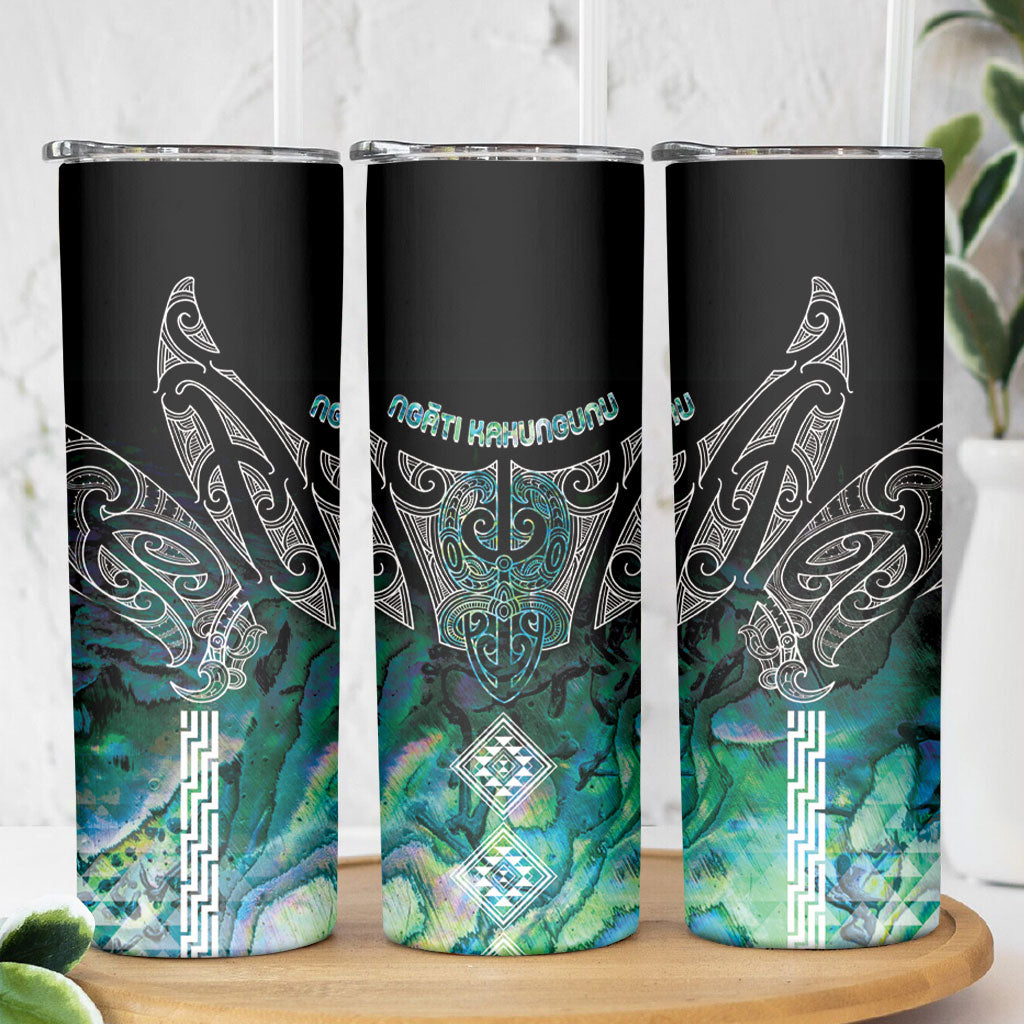 Aotearoa Maori Iwi Heritage Skinny Tumbler Ngati Kahungunu Paua Shell Turquoise