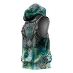 Aotearoa Maori Iwi Heritage Sleeveless Hoodie Ngati Kahungunu Paua Shell Turquoise