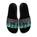 Aotearoa Maori Iwi Heritage Slide Sandals Ngati Kahungunu Paua Shell Turquoise