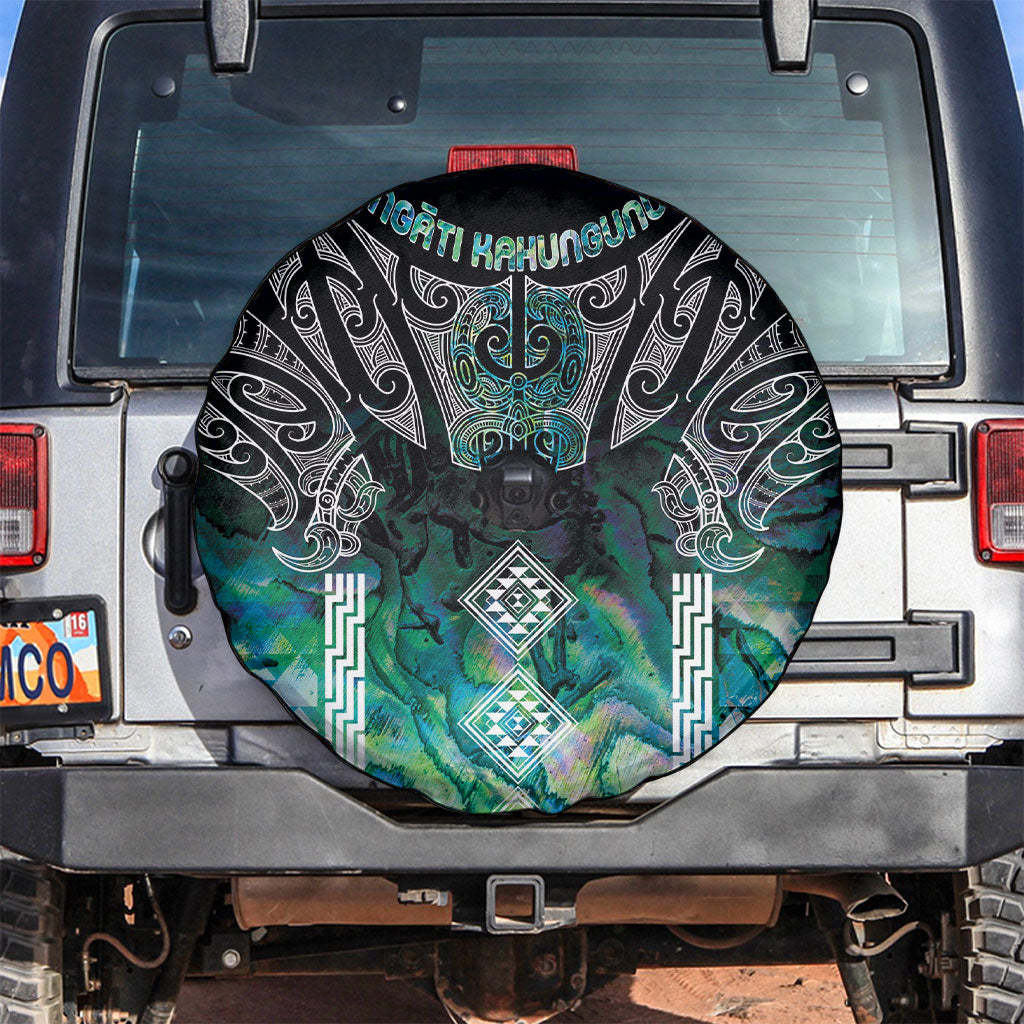 Aotearoa Maori Iwi Heritage Spare Tire Cover Ngati Kahungunu Paua Shell Turquoise