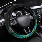Aotearoa Maori Iwi Heritage Steering Wheel Cover Ngati Kahungunu Paua Shell Turquoise