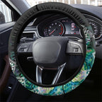 Aotearoa Maori Iwi Heritage Steering Wheel Cover Ngati Kahungunu Paua Shell Turquoise