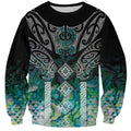 Aotearoa Maori Iwi Heritage Sweatshirt Ngati Kahungunu Paua Shell Turquoise