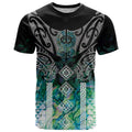 Aotearoa Maori Iwi Heritage T Shirt Ngati Kahungunu Paua Shell Turquoise