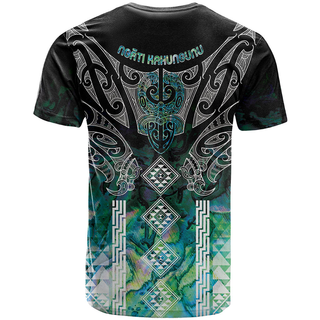 Aotearoa Maori Iwi Heritage T Shirt Ngati Kahungunu Paua Shell Turquoise