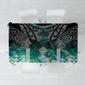 Aotearoa Maori Iwi Heritage Tablecloth Ngati Kahungunu Paua Shell Turquoise