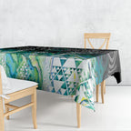 Aotearoa Maori Iwi Heritage Tablecloth Ngati Kahungunu Paua Shell Turquoise