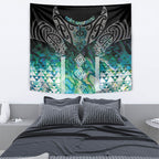 Aotearoa Maori Iwi Heritage Tapestry Ngati Kahungunu Paua Shell Turquoise