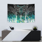 Aotearoa Maori Iwi Heritage Tapestry Ngati Kahungunu Paua Shell Turquoise
