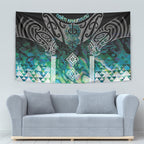 Aotearoa Maori Iwi Heritage Tapestry Ngati Kahungunu Paua Shell Turquoise