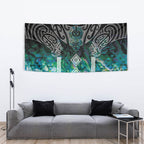 Aotearoa Maori Iwi Heritage Tapestry Ngati Kahungunu Paua Shell Turquoise