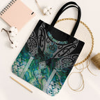 Aotearoa Maori Iwi Heritage Tote Bag Ngati Kahungunu Paua Shell Turquoise