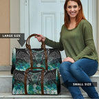 Aotearoa Maori Iwi Heritage Travel Bag Ngati Kahungunu Paua Shell Turquoise