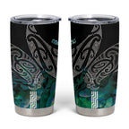 Aotearoa Maori Iwi Heritage Tumbler Cup Ngati Kahungunu Paua Shell Turquoise