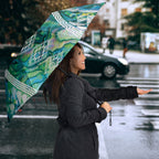 Aotearoa Maori Iwi Heritage Umbrella Ngati Kahungunu Paua Shell Turquoise