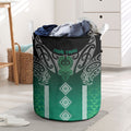 Aotearoa Maori Iwi Heritage Laundry Basket Ngai Tahu Pounamu Green