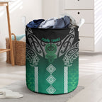 Aotearoa Maori Iwi Heritage Laundry Basket Ngai Tahu Pounamu Green