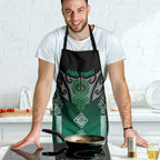Aotearoa Maori Iwi Heritage Apron Ngai Tahu Pounamu Green