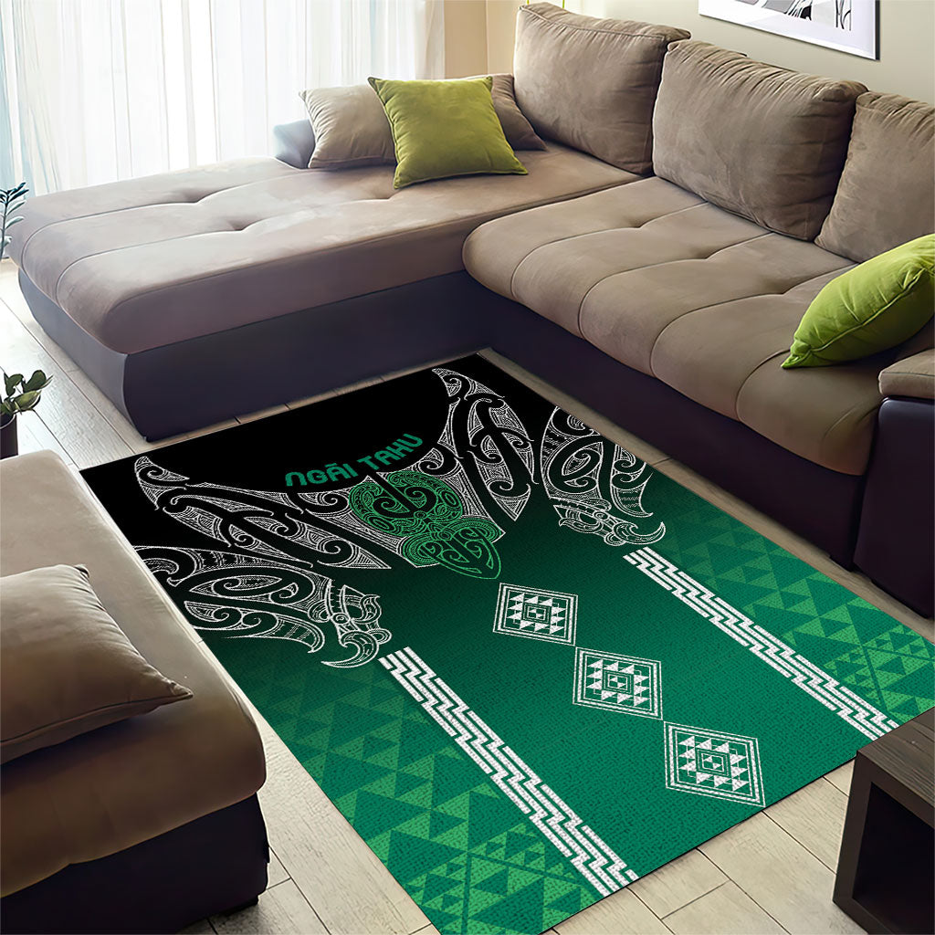 Aotearoa Maori Iwi Heritage Area Rug Ngai Tahu Pounamu Green