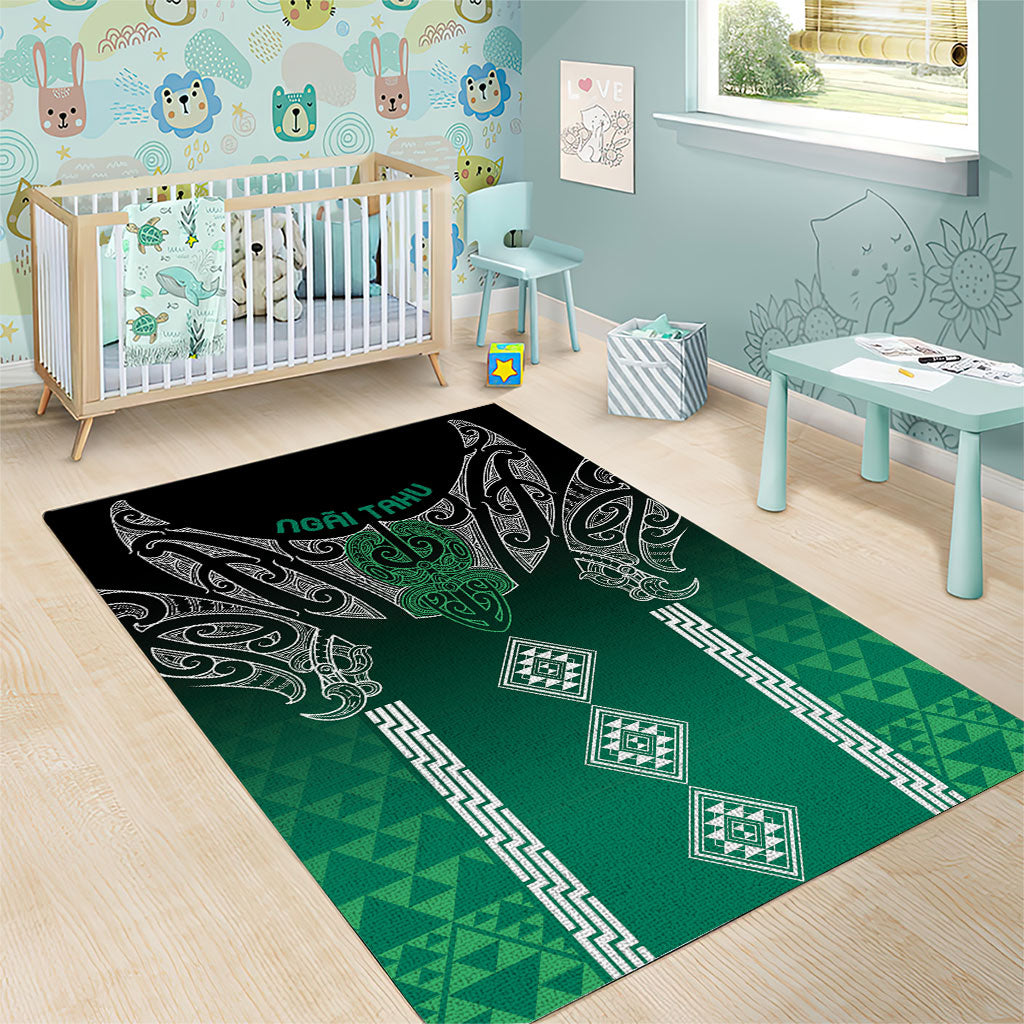 Aotearoa Maori Iwi Heritage Area Rug Ngai Tahu Pounamu Green
