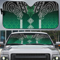 Aotearoa Maori Iwi Heritage Auto Sun Shade Ngai Tahu Pounamu Green