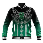 Aotearoa Maori Iwi Heritage Baseball Jacket Ngai Tahu Pounamu Green