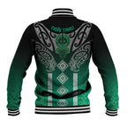 Aotearoa Maori Iwi Heritage Baseball Jacket Ngai Tahu Pounamu Green