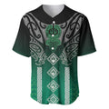 Aotearoa Maori Iwi Heritage Baseball Jersey Ngai Tahu Pounamu Green