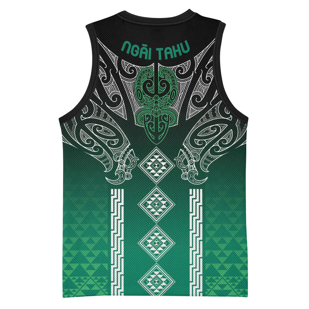 Aotearoa Maori Iwi Heritage Basketball Jersey Ngai Tahu Pounamu Green