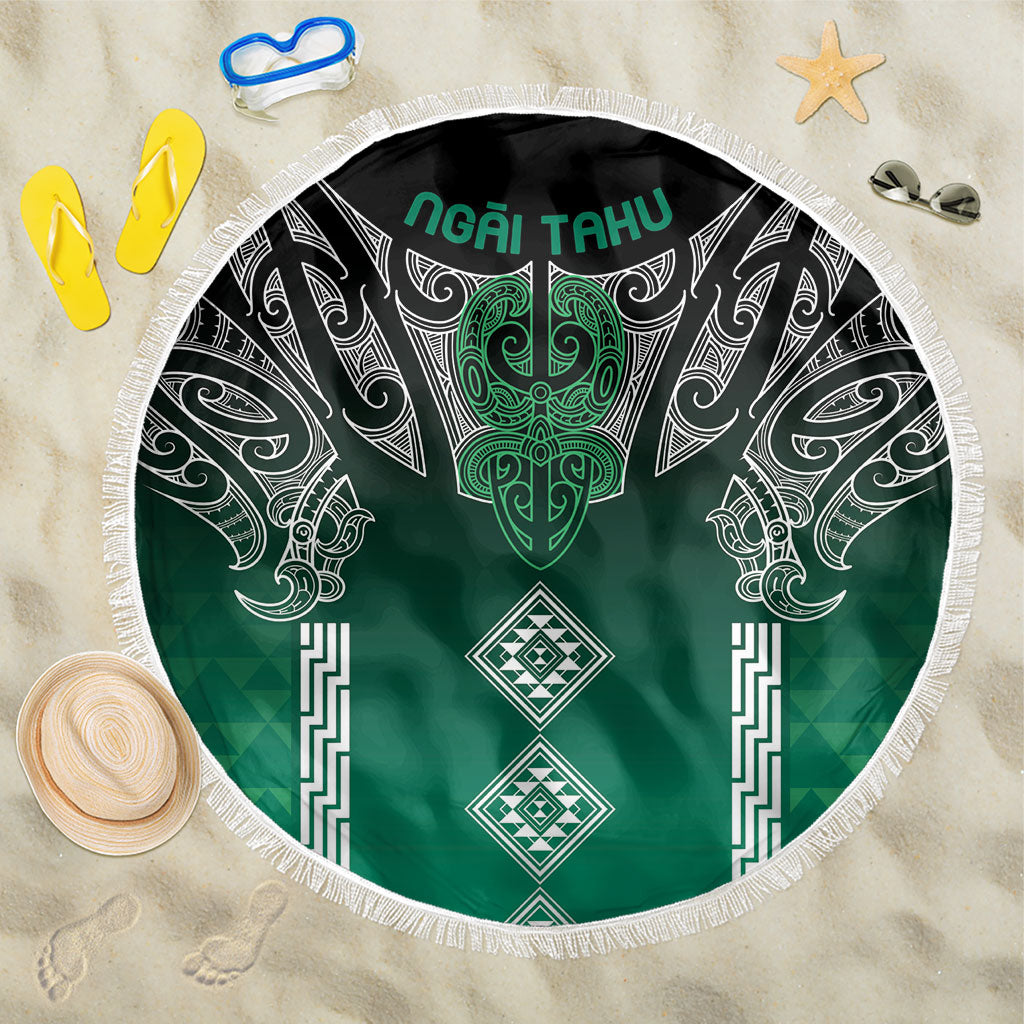 Aotearoa Maori Iwi Heritage Beach Blanket Ngai Tahu Pounamu Green