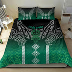 Aotearoa Maori Iwi Heritage Bedding Set Ngai Tahu Pounamu Green