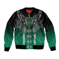 Aotearoa Maori Iwi Heritage Bomber Jacket Ngai Tahu Pounamu Green