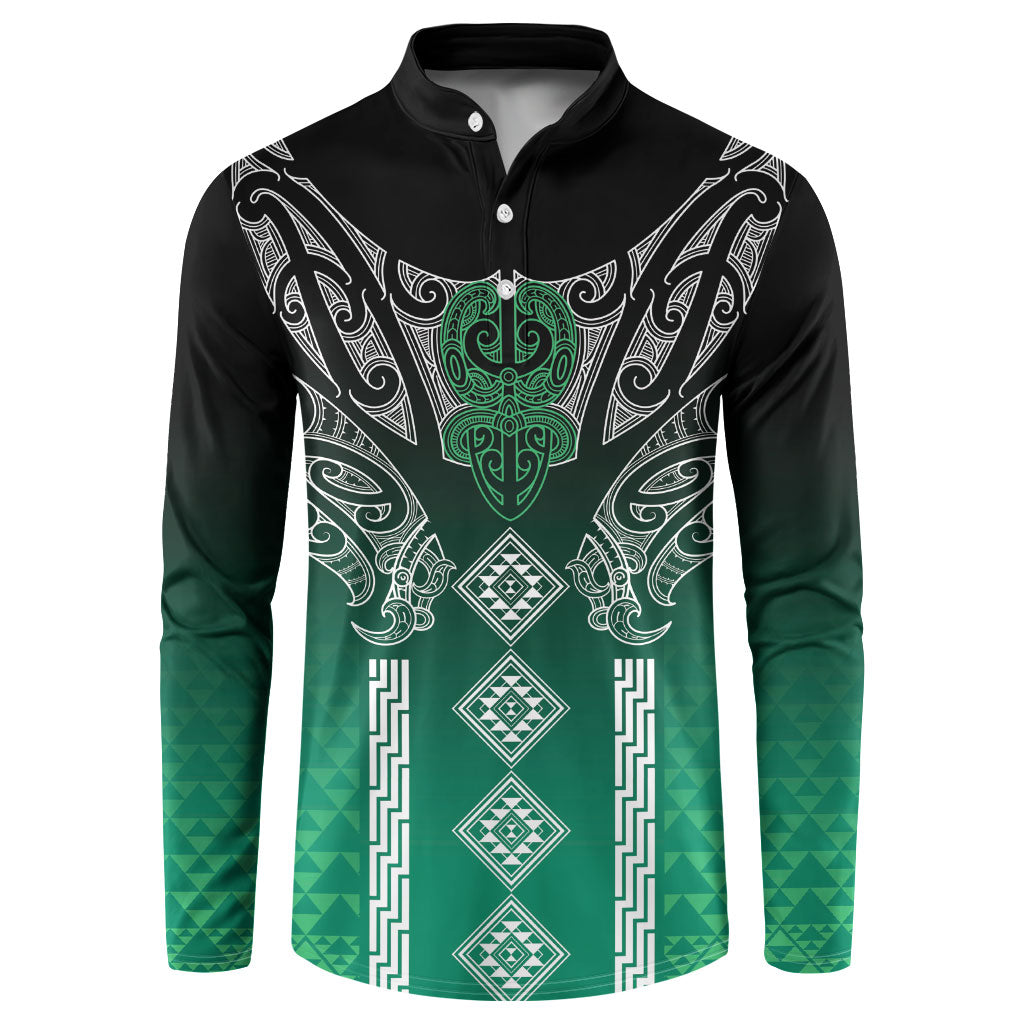 Aotearoa Maori Iwi Heritage Button Sweatshirt Ngai Tahu Pounamu Green