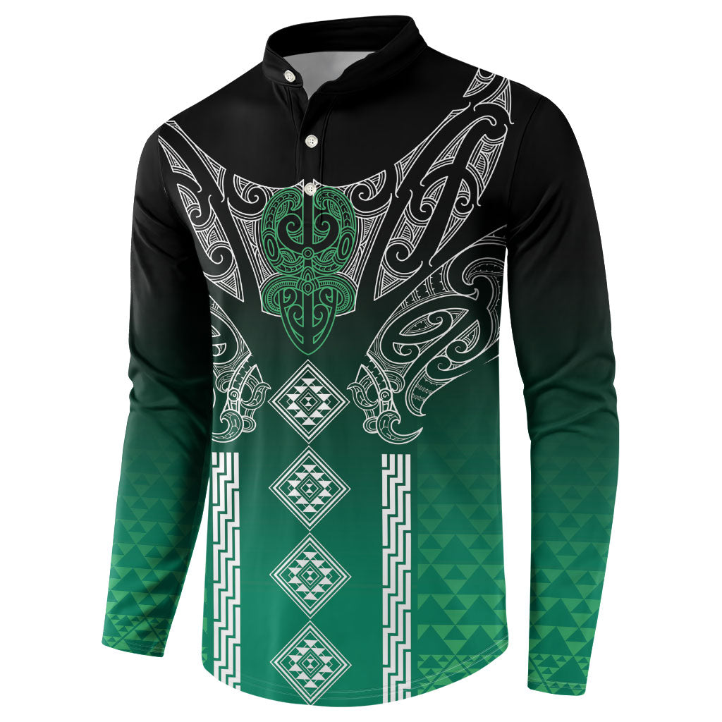Aotearoa Maori Iwi Heritage Button Sweatshirt Ngai Tahu Pounamu Green