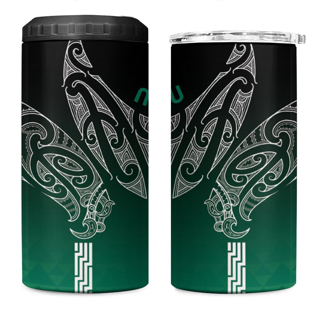 Aotearoa Maori Iwi Heritage 4 in 1 Can Cooler Tumbler Ngai Tahu Pounamu Green