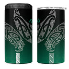 Aotearoa Maori Iwi Heritage 4 in 1 Can Cooler Tumbler Ngai Tahu Pounamu Green