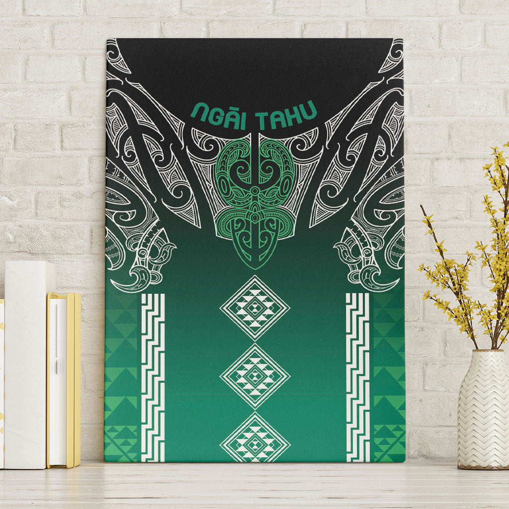 Aotearoa Maori Iwi Heritage Canvas Wall Art Ngai Tahu Pounamu Green